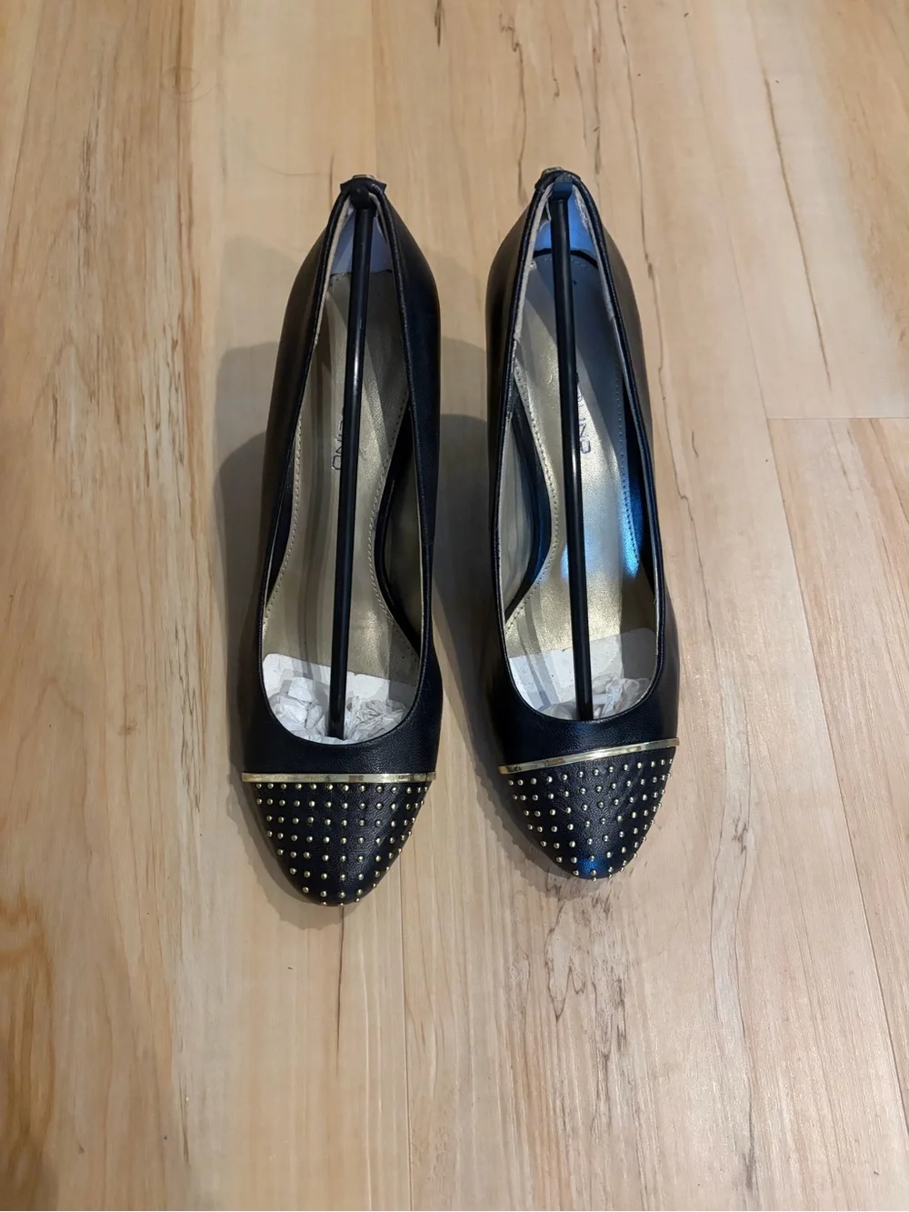 Black Studded Pointed Toe Women’s Heels